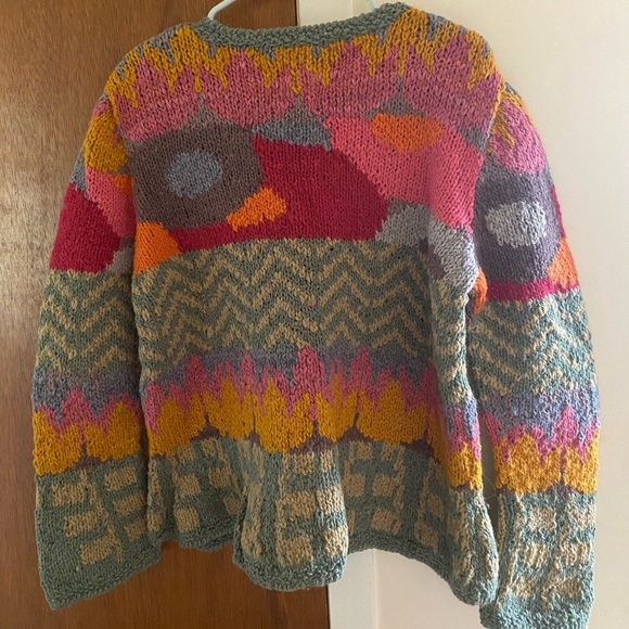 Amana 100% Wool Multicolor Patterned Sweater - Picture 2 of 5